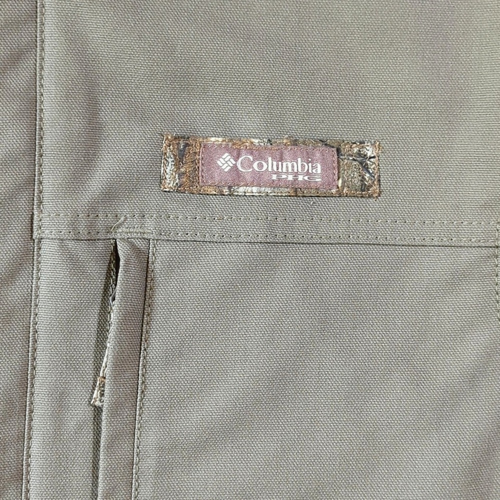 Columbia PHG Hunting Vest Mens Small Tan Canvas Fleece Lined Roughtail Gear - Picture 5 of 11